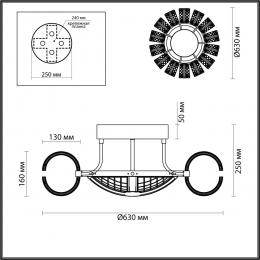 Odeon light 5029/104CL L-VISION ODL24 455 хром/металл/акрил Люстра потолочная LED 104W 5935лм MIRAGE  - 2 купить